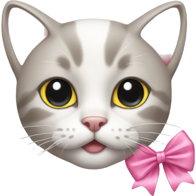 cat with pink bow emoji