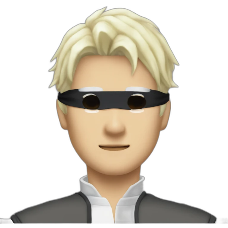 Satoru Gojo white hair and black blindfold emoji