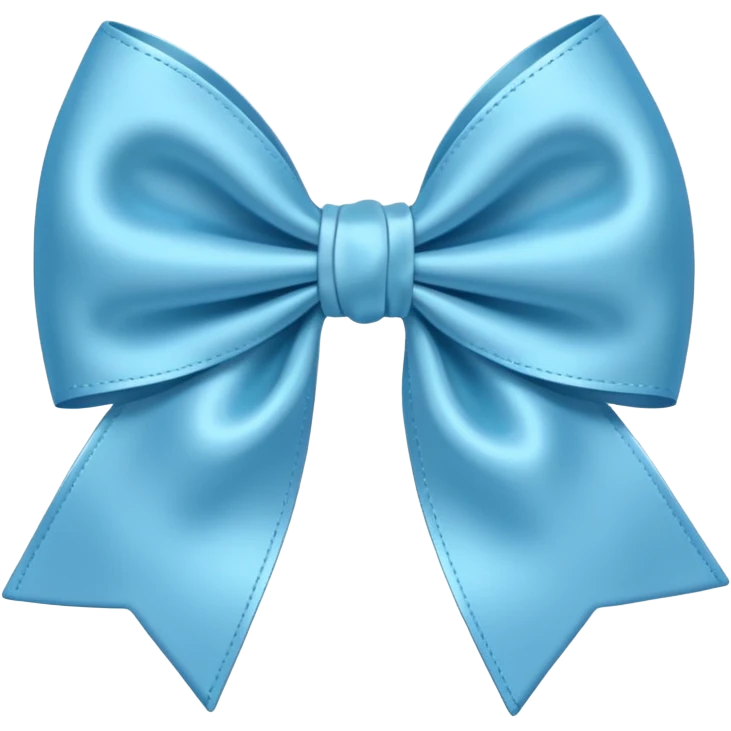 Light blue bow cartoonish emoji