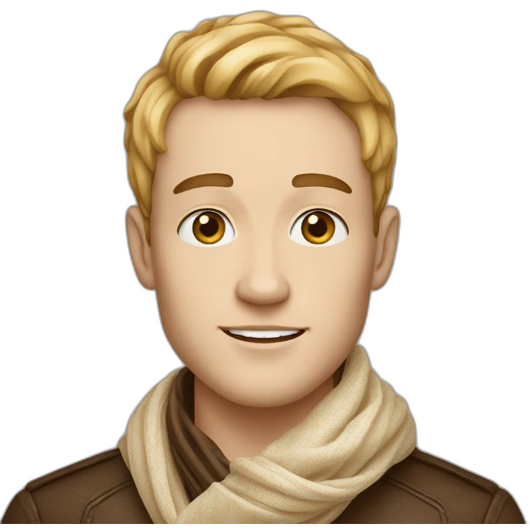 Makes a man wearing a Louis Vuitton scarf and who has white skin color emoji