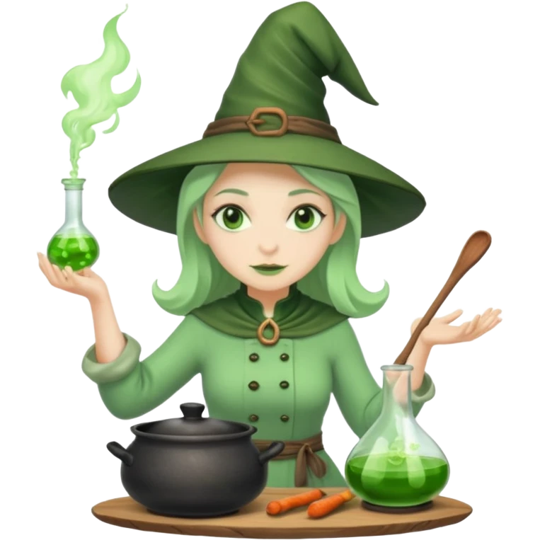 green witch cooking potion emoji