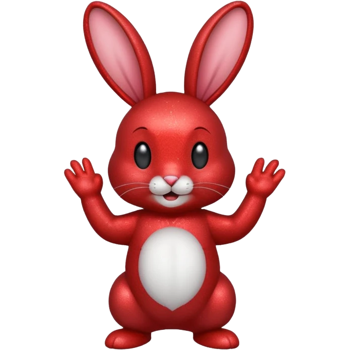 red glitter rabbit Happy  emoji