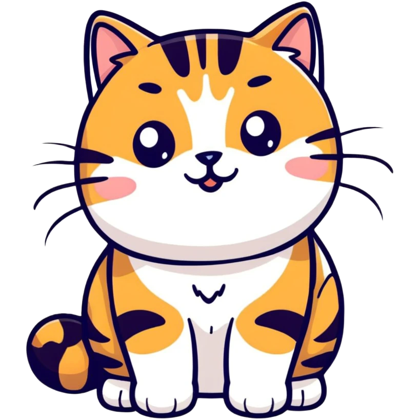 Cute tabby cat with white stomach, adorable expression, showing white belly fur emoji