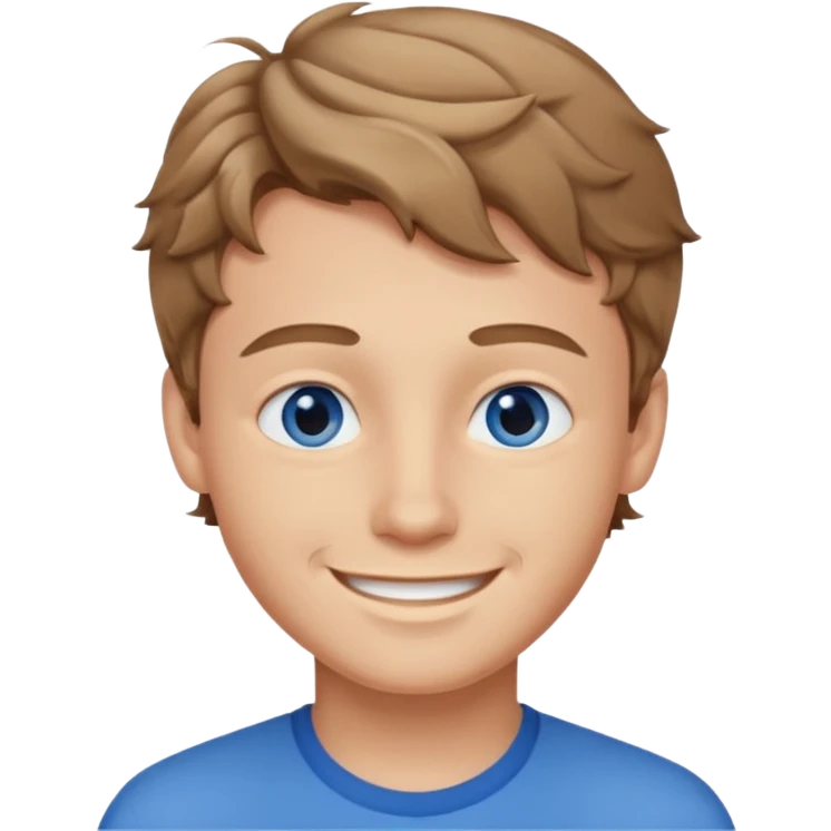 Rapaz jovem com cabelo castanho claro ondulado e curto emoji