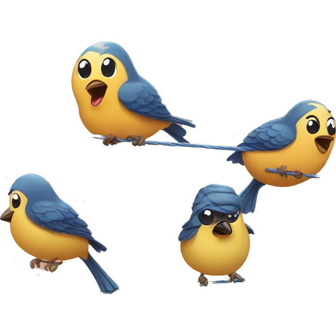 Birds on a telephone line emoji