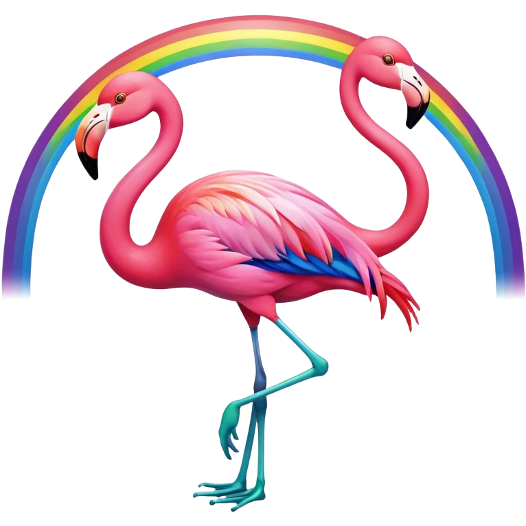 Frog flamingo rainbow  emoji
