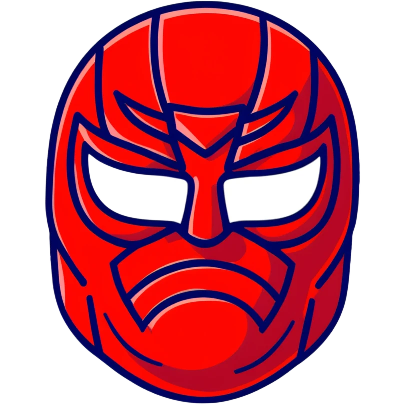 red and black luchador mask emoji