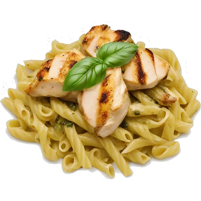 pesto pasta with grilled chicken emoji