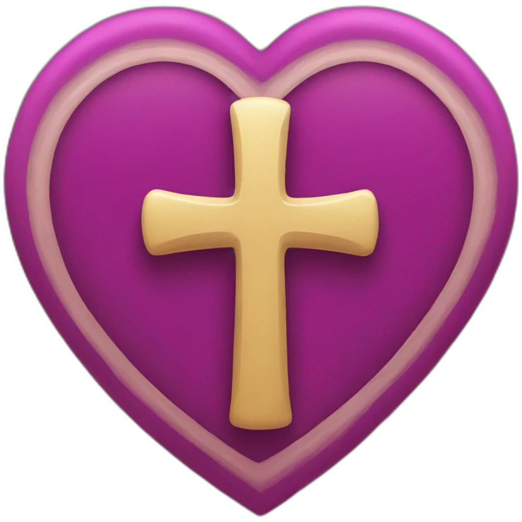 Cross above heart emoji