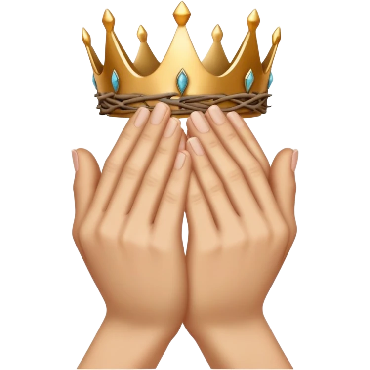 Praying hands with crown of thorns wrapped around emoji