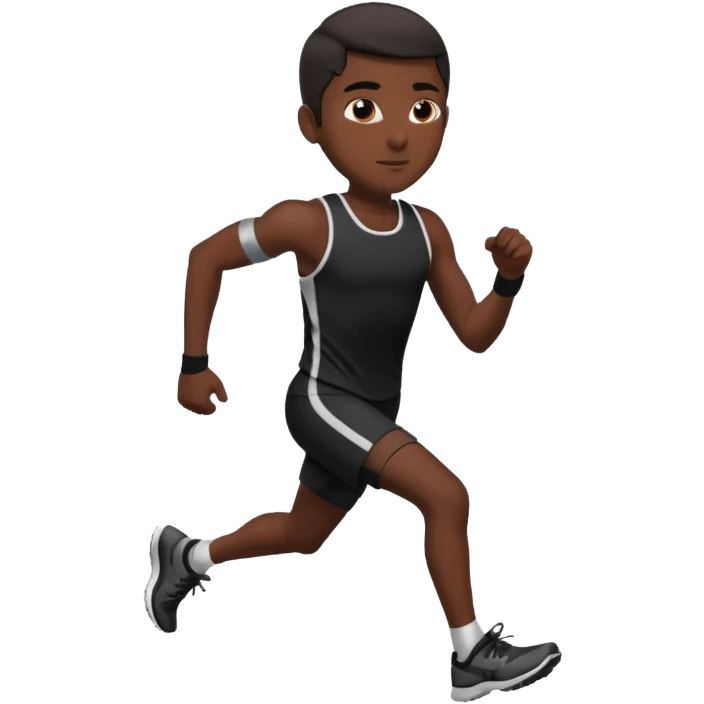 make a short latino runner in black outfit emoji