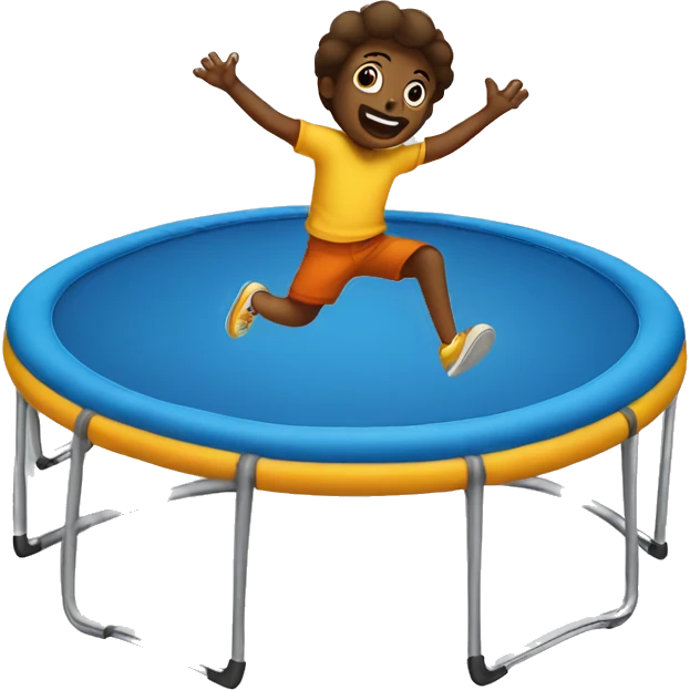 A kid bouncing on a trampoline  emoji