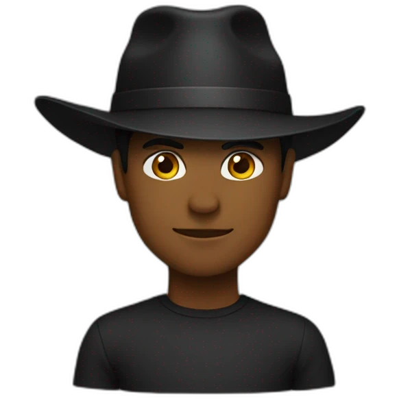 black hat only emoji