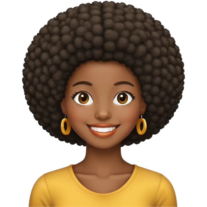 black girl with afro  emoji