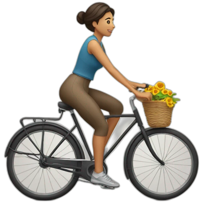 mujer morena montando en bicicleta emoji