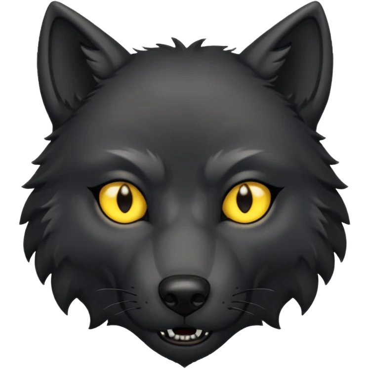 a black wolf raising an eyebrow emoji
