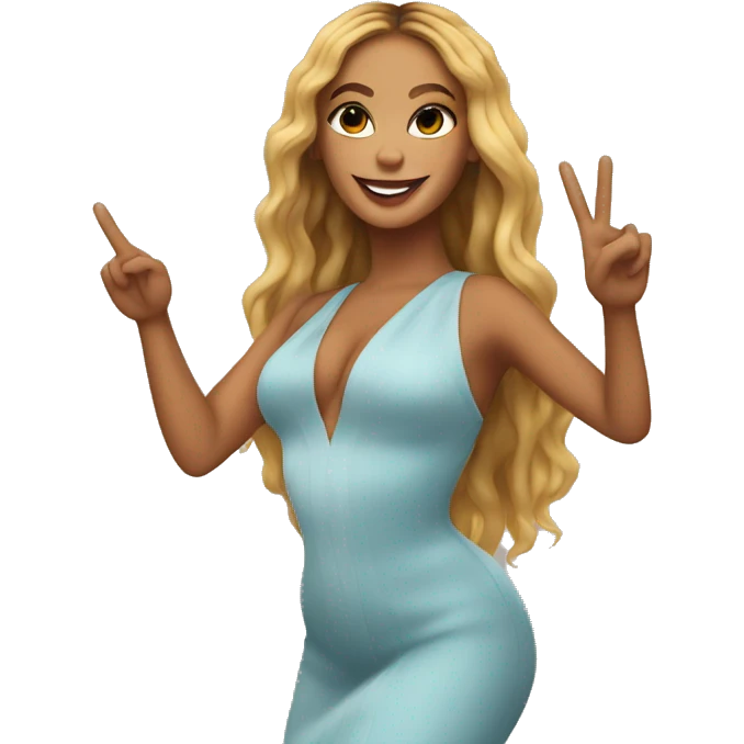 beyonce doing a peace sign emoji