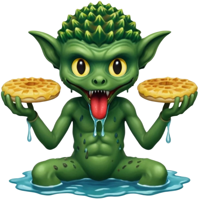 Deomgorgon from Stranger things eating eggos emoji