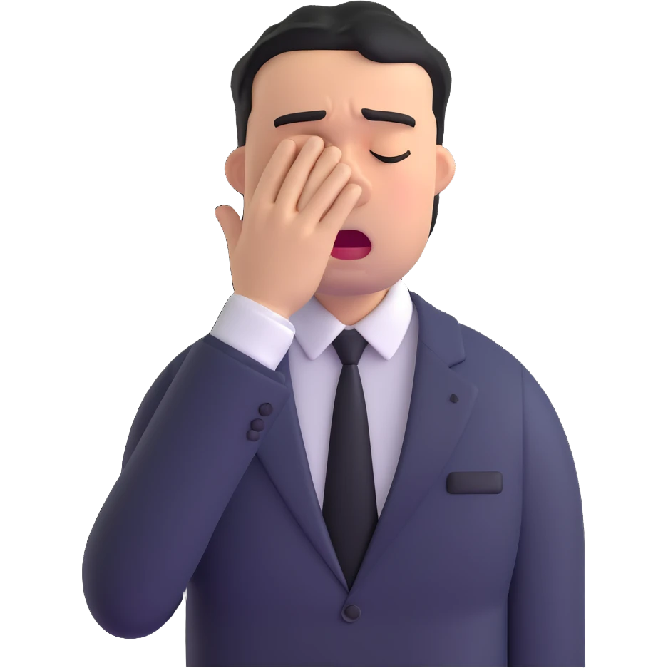 businessman in suit crying at work emoji