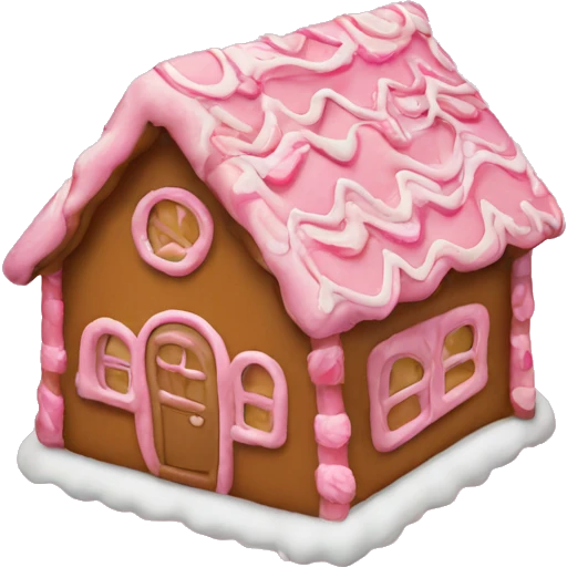 Pink ginger bread house  emoji