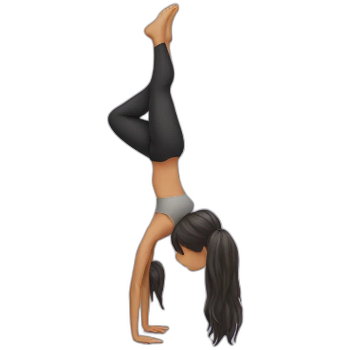Long hair girl handstand emoji