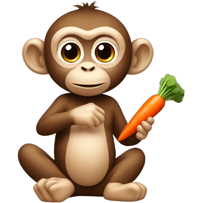 Monkey eating carrot emoji