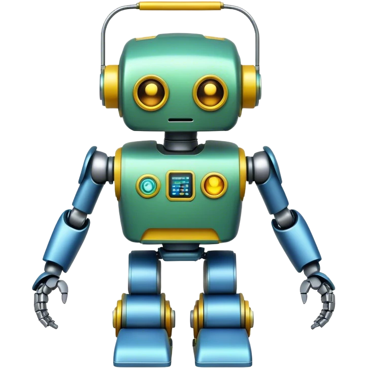 a robot painted in the colors of the Brazilian flag emoji