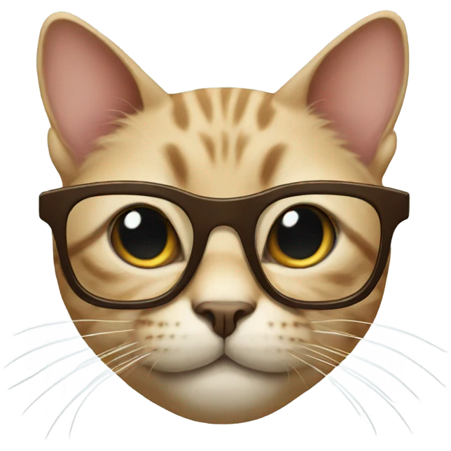 cat head with glasses emoji