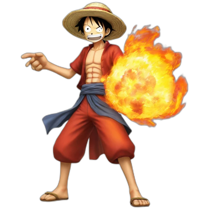 luffy with fire power emoji