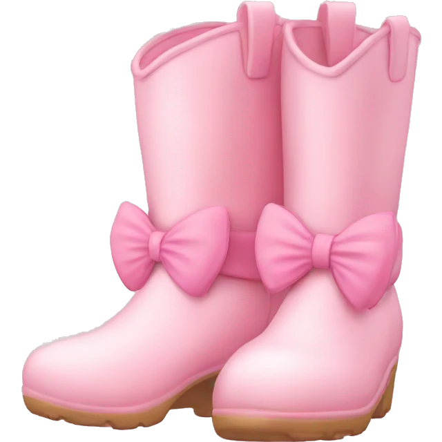 pastel pink boots with pink bow emoji