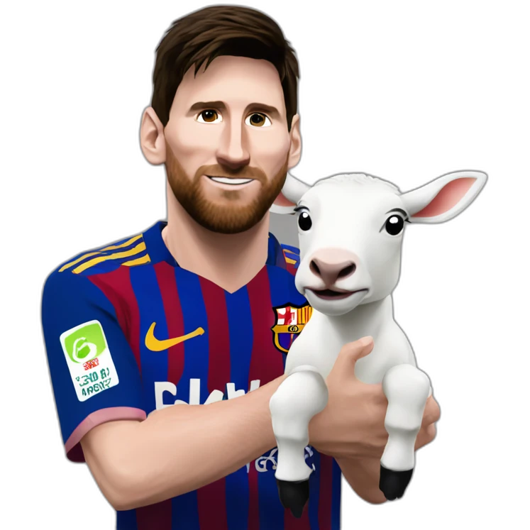 Messi caressent  une chèvre emoji
