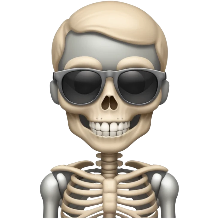 cool skeleton smiling like a rockstar with sunglases emoji