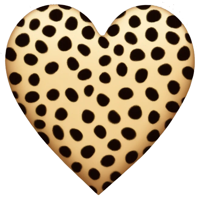 Leopard print heart  emoji