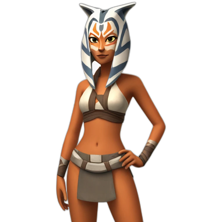 Sexy Ahsoka Tano (portrait, front facing) bikini (small horns) (clone wars season 7) emoji