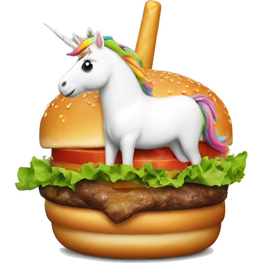 Unicorn in burger emoji