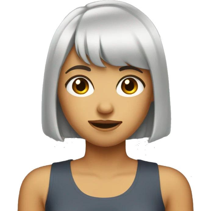 a short-haired girl with bangs
sHe's wearing a sleeveless T-shirt emoji