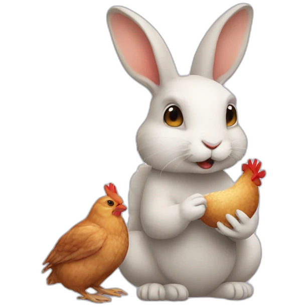 Rabbit eating a chicken  emoji