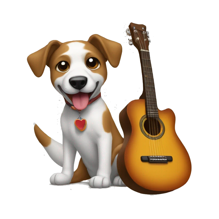 Perro guitarrista emoji