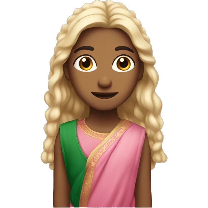 Indian Irish boy with slightly curly hair and blonde girl with pink straight emoji