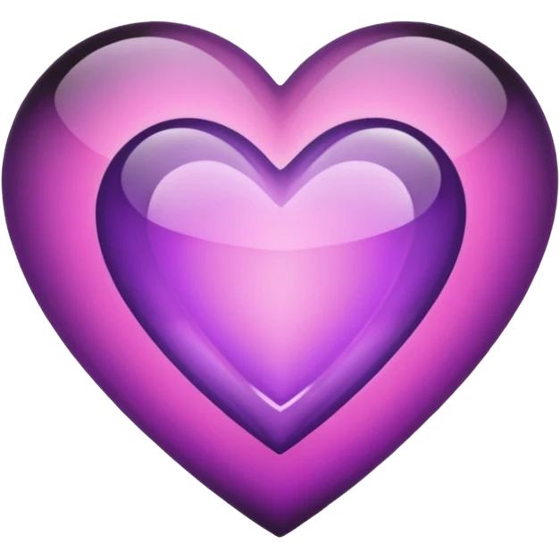 A purple and pink gem heart with black center emoji
