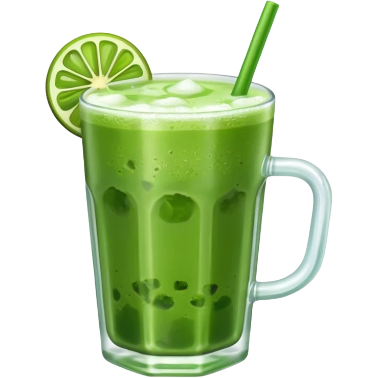 realistic green iced matcha drink emoji
