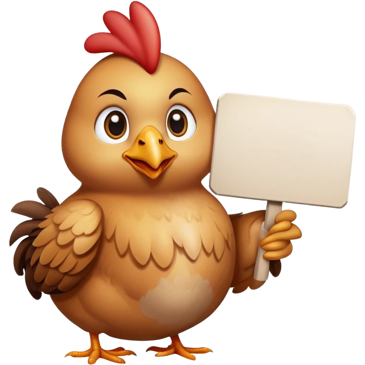 Chicken holding a sign that says "my eggs my choice" emoji