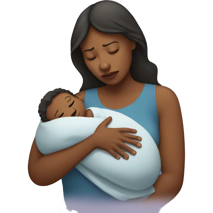 sad mother with newborn emoji