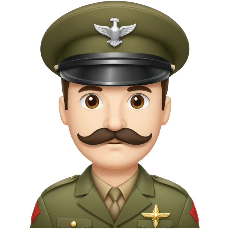 Soldier with a thick handlebar mustache wearing a military helmet emoji