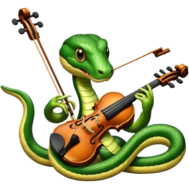 Snake playing playing violin emoji