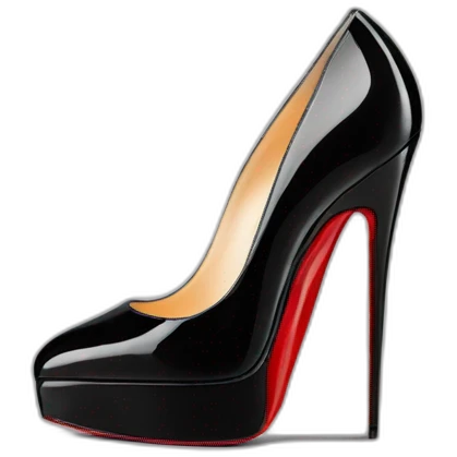 CHRISTIAN LOUBOUTIN BLK PATENT WEDGE heel emoji