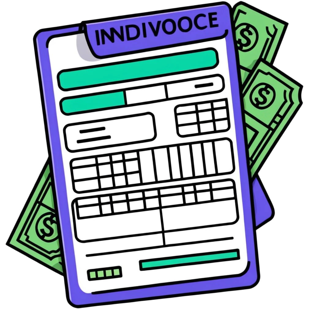 financial invoice with calculator and dollar symbols emoji