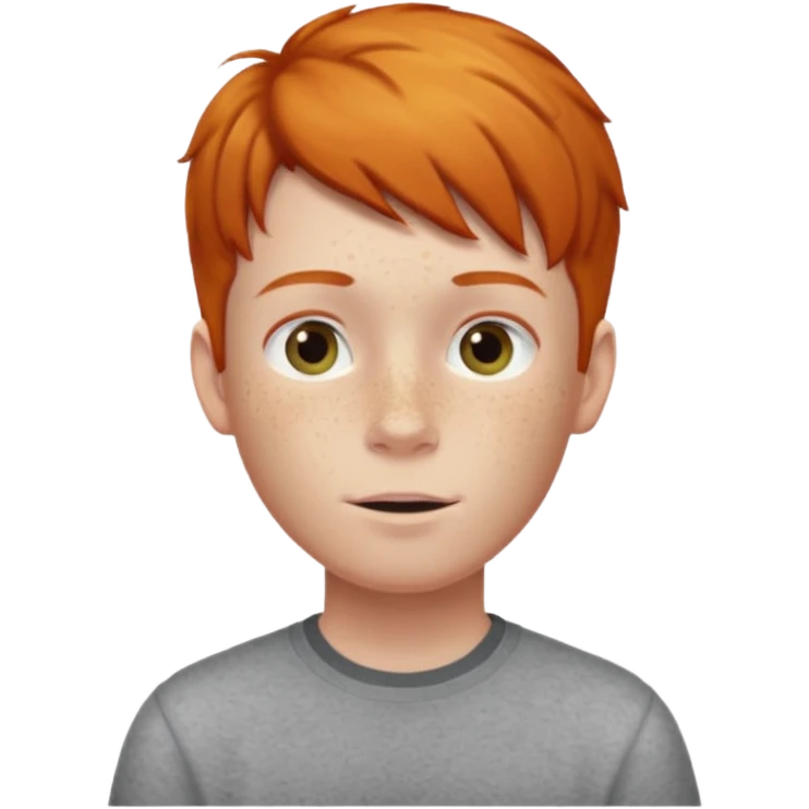 ginger boy with straight hair lifted upwards emoji