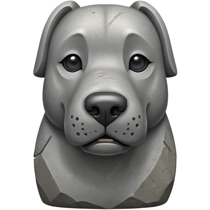 dog with a moai stone face, stone statue dog with long nose emoji