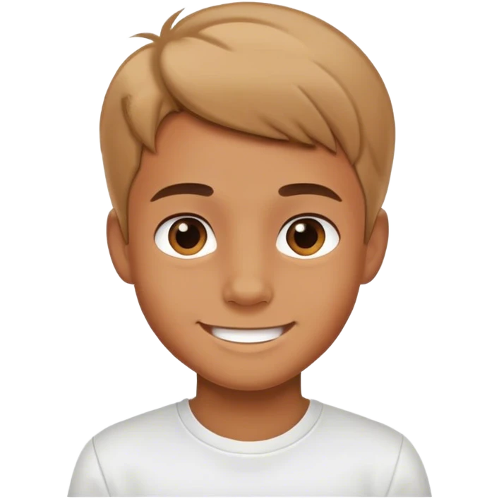 smiling boy in white shirt emoji